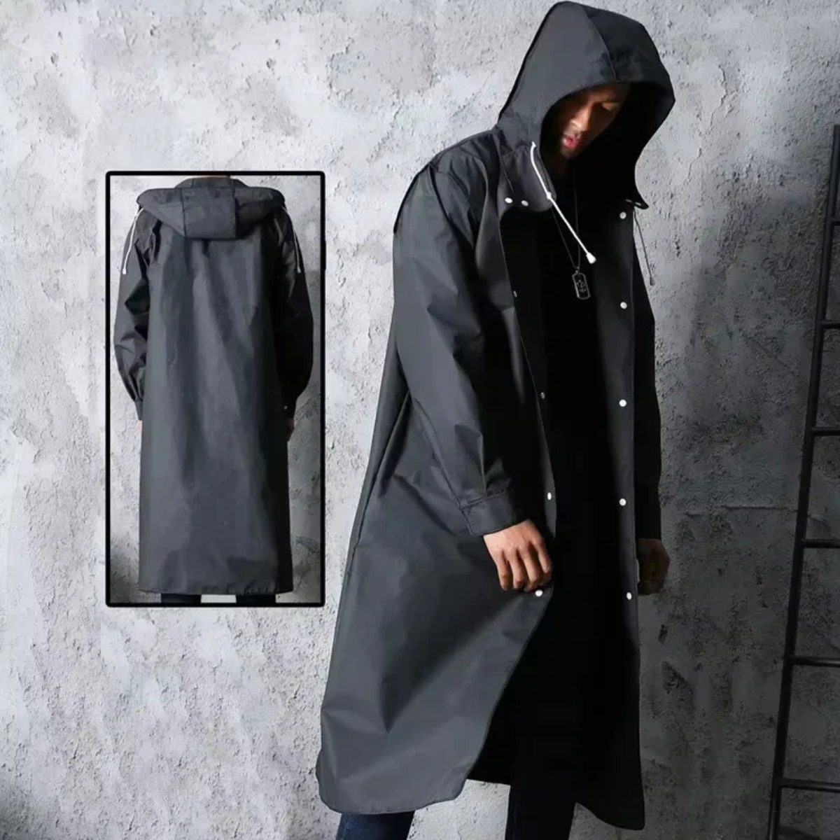 Jas Hujan Berkerudung Tahan Ai - Camping Rain Poncho ulasan dan harga